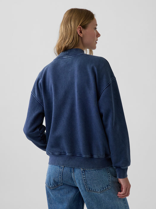 VintageSoft Oversized Mockneck Logo Sweatshirt
