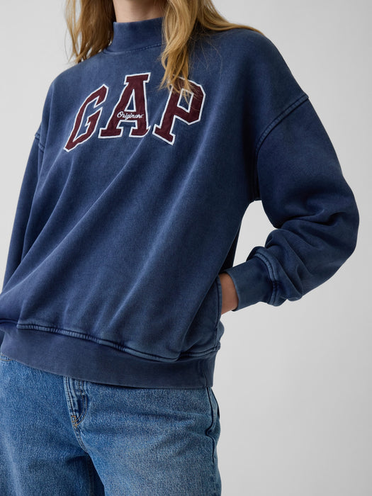 VintageSoft Oversized Mockneck Logo Sweatshirt