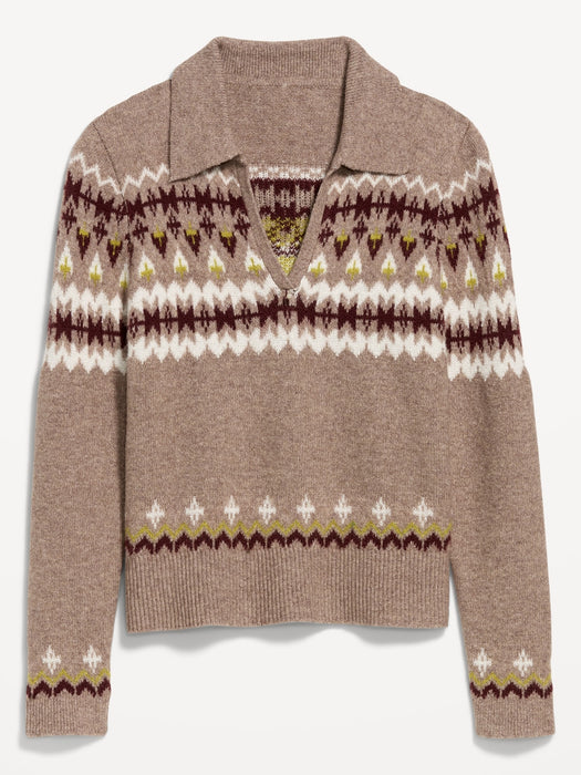 SoSoft Split-Neck Collar Long-Sleeve Sweater