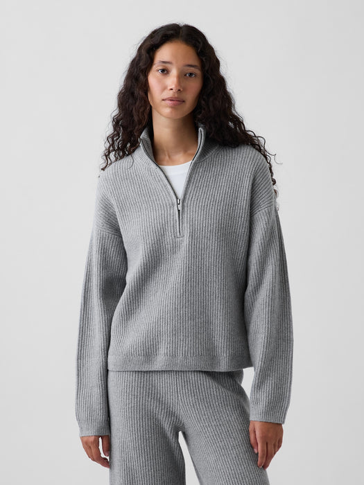 CashSoft Oversized Half-Zip Sweater