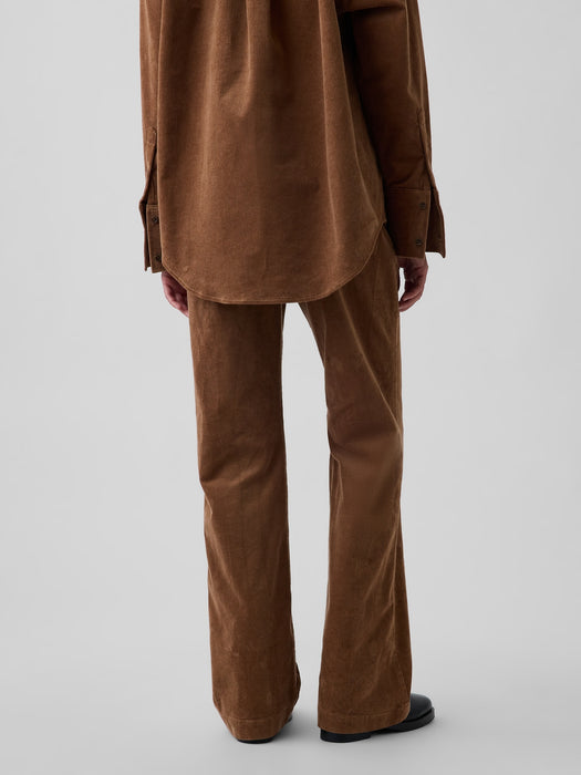 Mid Rise Corduroy Relaxed Flare Pants
