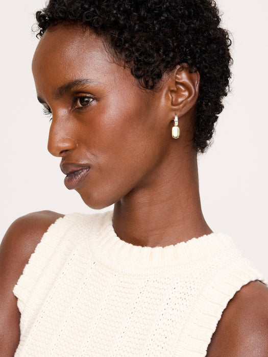 Two-Tone Pendant Earrings