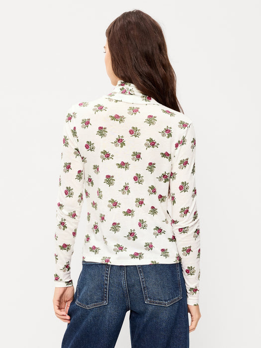 Slim-Fit Printed Turtleneck