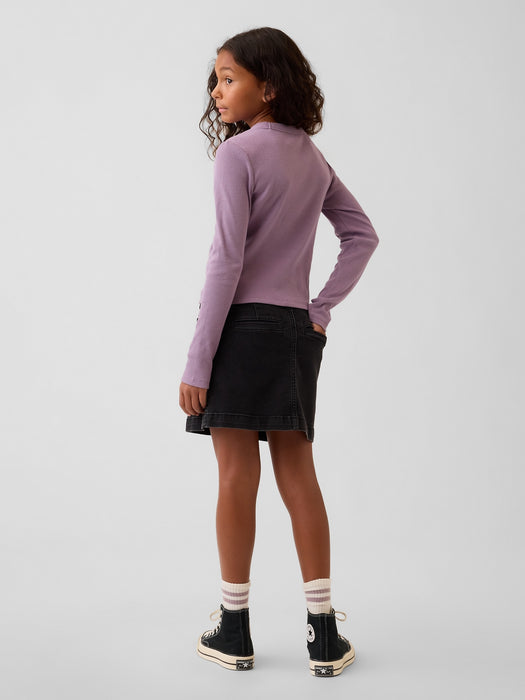 Kids Zip Denim Skirt