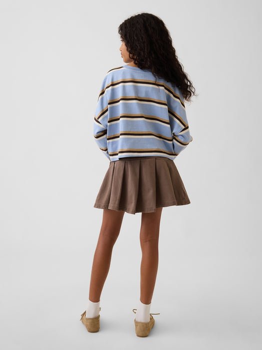 Kids Denim Pleated Mini Skirt