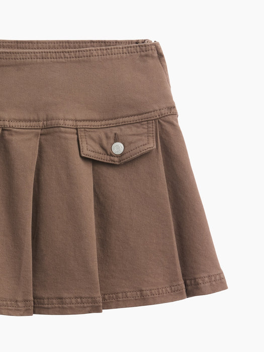 Kids Denim Pleated Mini Skirt