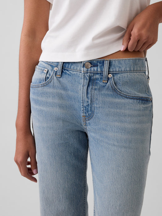 Mid Rise Relaxed Straight Jeans