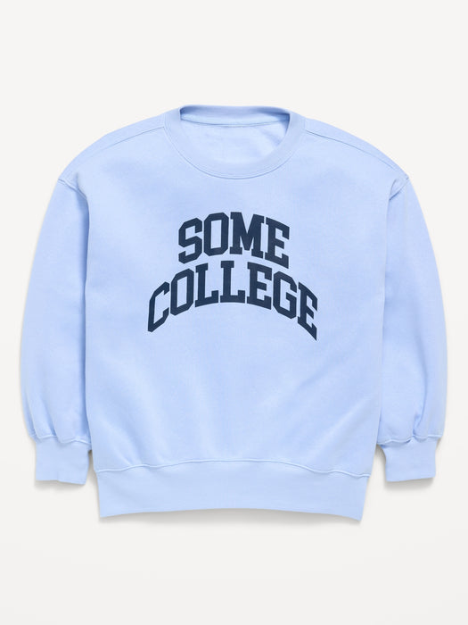 Oversized Graphic Tunic Sweatshirt for Girls
