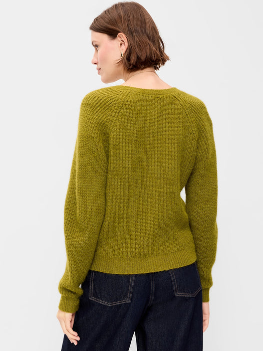 Cozy Crew-Neck Wool-Blend Cardigan