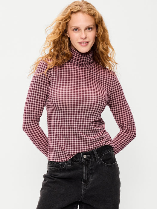 Slim-Fit Printed Turtleneck