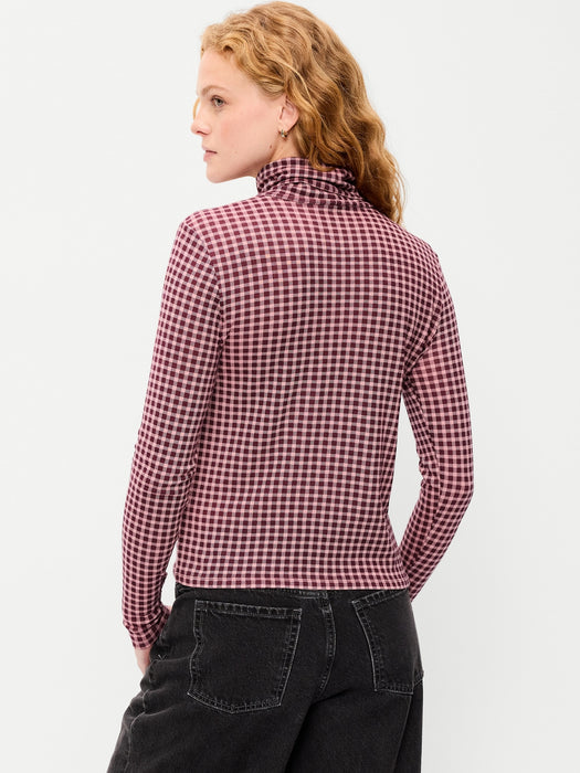 Slim-Fit Printed Turtleneck