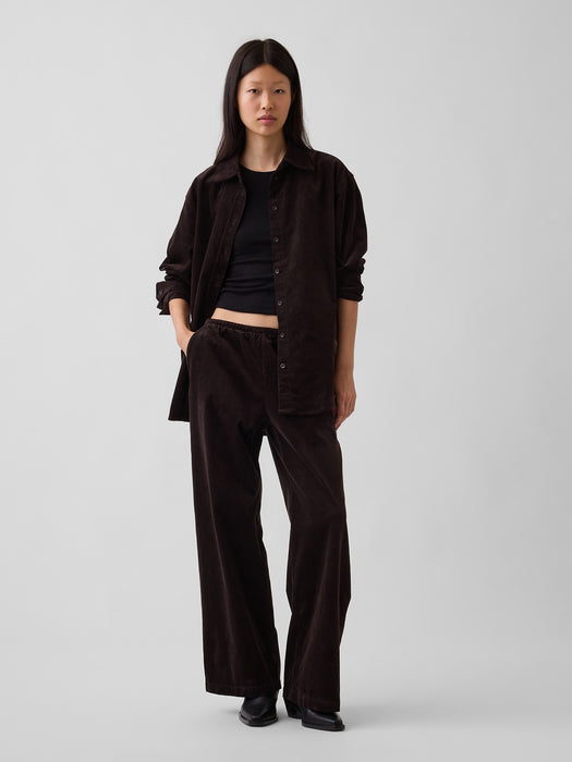 Corduroy Easy Wide-Leg Pants