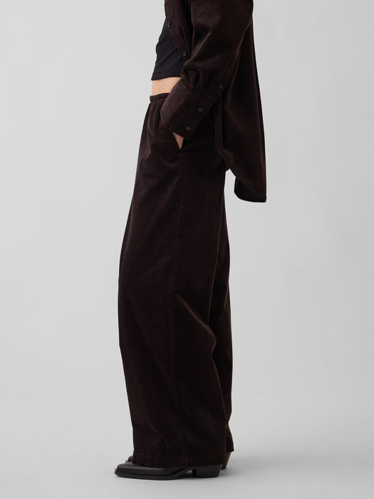 Corduroy Easy Wide-Leg Pants
