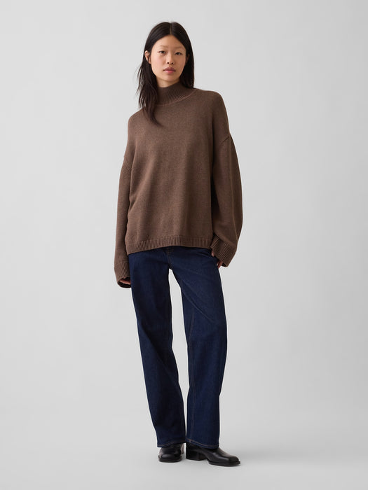 100% Cotton Oversized Mockneck Sweater