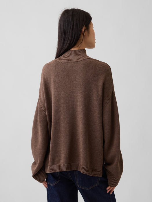 100% Cotton Oversized Mockneck Sweater