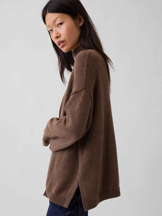100% Cotton Oversized Mockneck Sweater