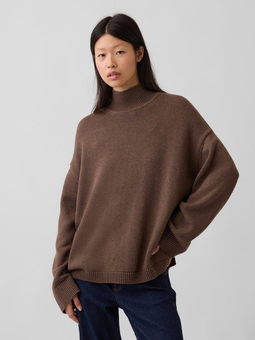 100% Cotton Oversized Mockneck Sweater