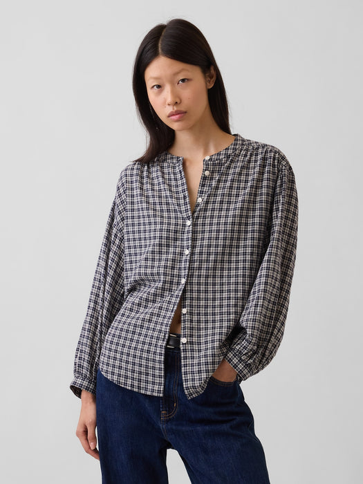 Relaxed Button-Front Shirt