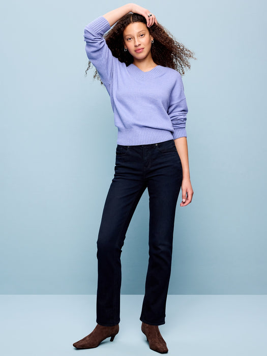 Mid-Rise Straight Leg Jeans