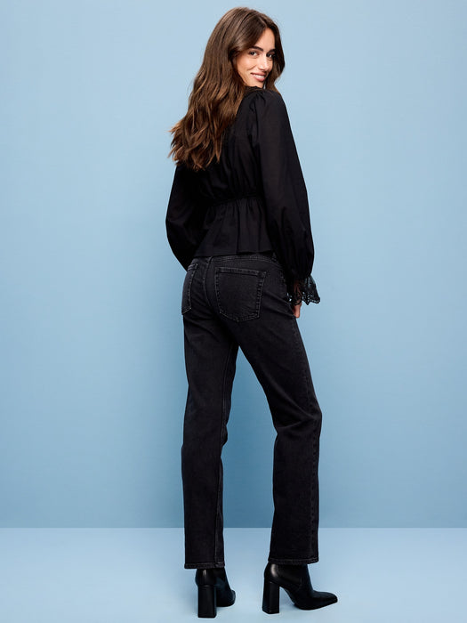 Mid-Rise Straight Leg Jeans
