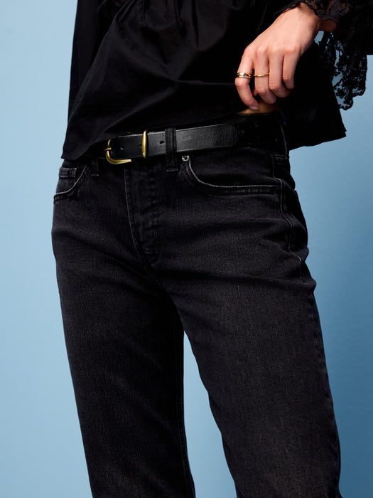 Mid-Rise Straight Leg Jeans