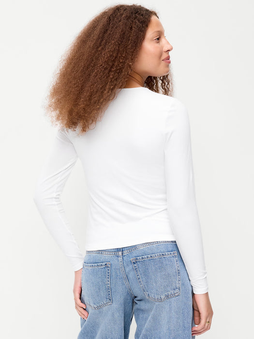 Hug Double-Layer Crew-Neck Long-Sleeve Top