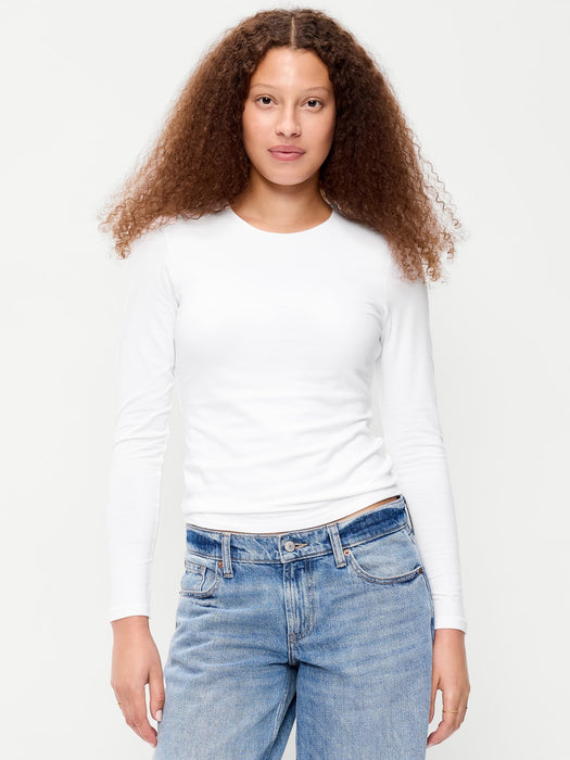 Hug Double-Layer Crew-Neck Long-Sleeve Top