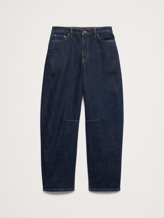 Mid-Rise Barrel Ankle Jean