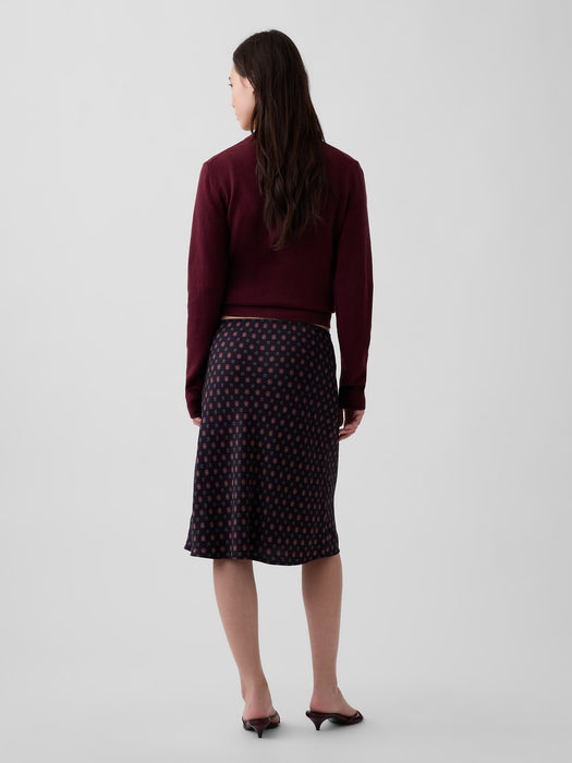 Satin Bias-Cut Skirt