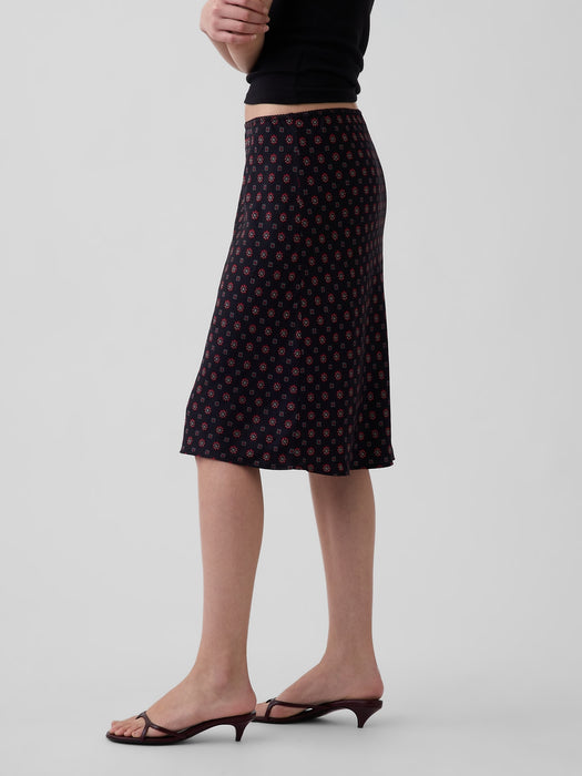 Satin Bias-Cut Skirt