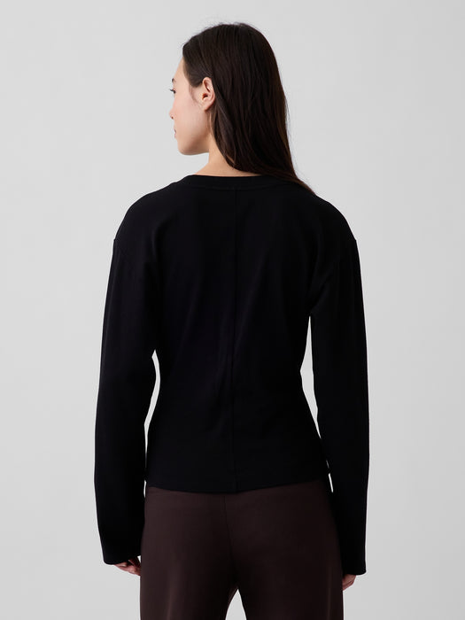 Knit Fitted-Waist T-Shirt