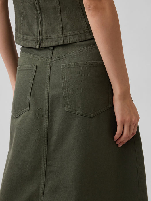 Twill Midi Skirt