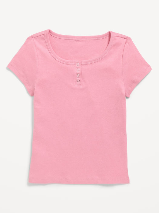 Short-Sleeve Henley Top for Girls