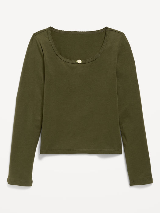 Fitted Long-Sleeve Top for Girls