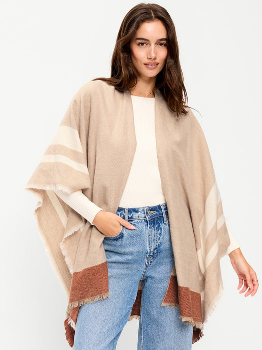 Flannel Fringe Poncho