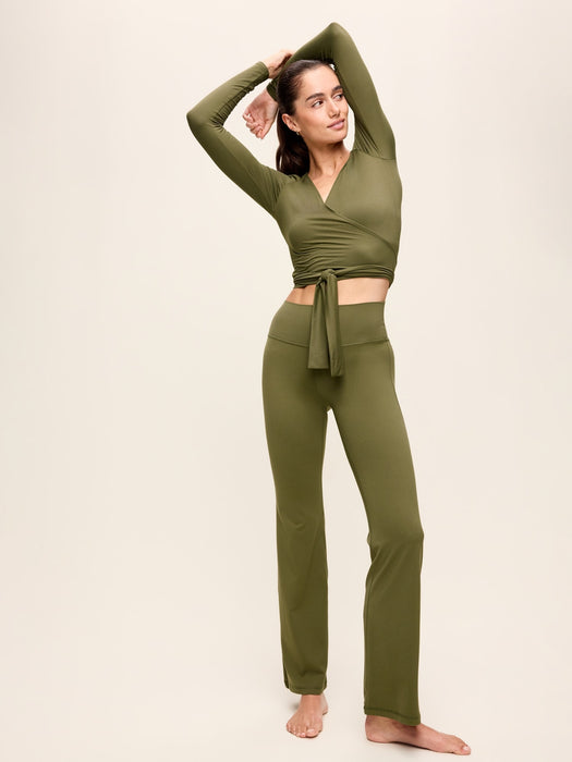 StudioSmooth Long-Sleeve Wrap Top