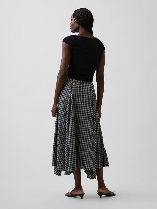 Plaid Maxi Handkerchief Skirt