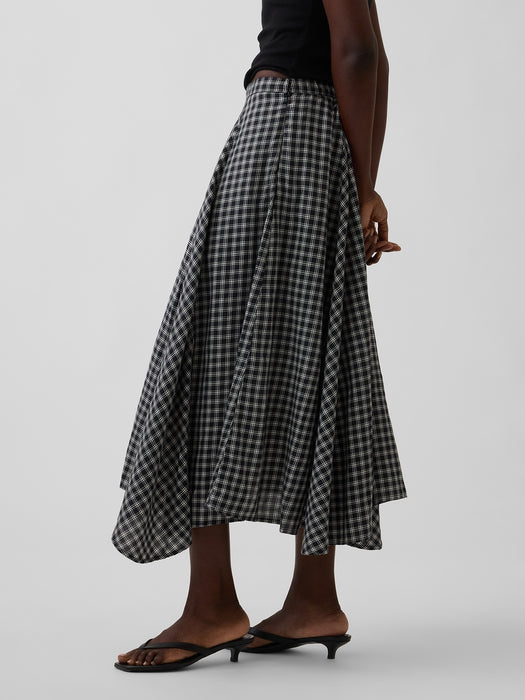 Plaid Maxi Handkerchief Skirt