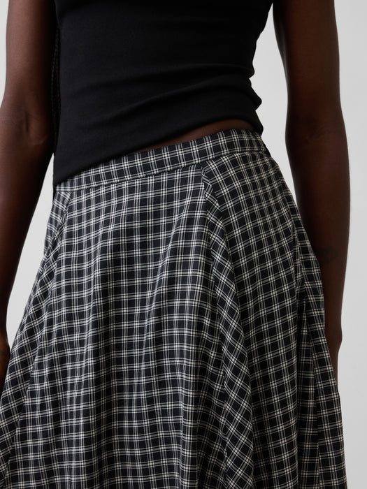 Plaid Maxi Handkerchief Skirt