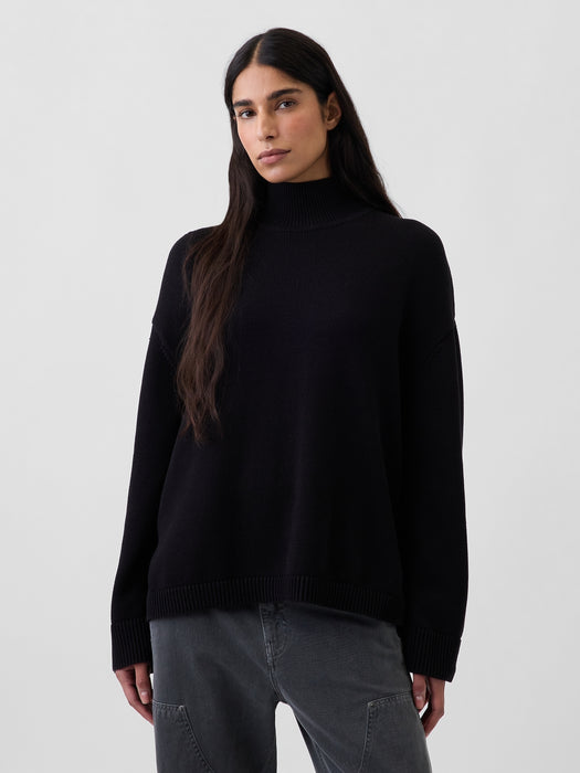 100% Cotton Oversized Mockneck Sweater