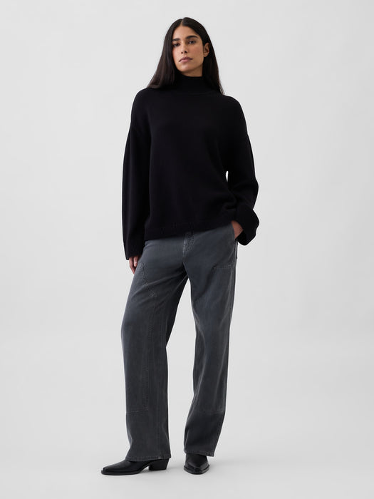 100% Cotton Oversized Mockneck Sweater