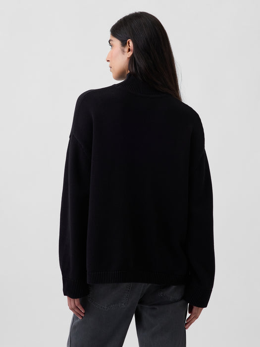 100% Cotton Oversized Mockneck Sweater