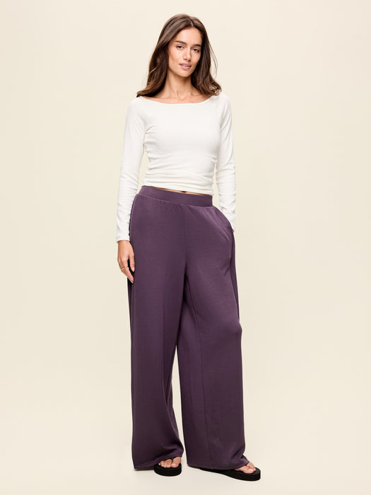 High-Waisted Bounce Lite Drapey Wide-Leg Pleated Pants