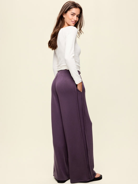 High-Waisted Bounce Lite Drapey Wide-Leg Pleated Pants