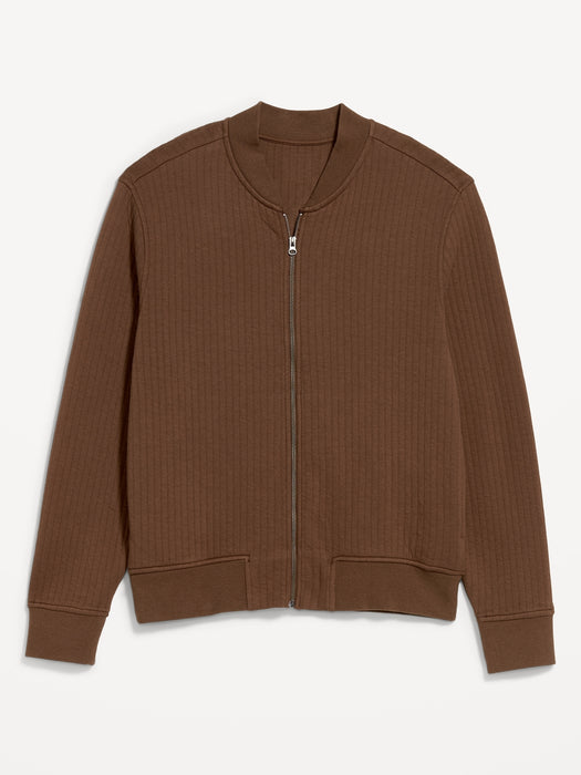 Quilted Fleece Bomber Jacket