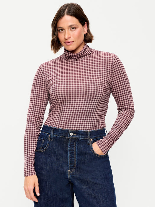 Slim-Fit Printed Turtleneck
