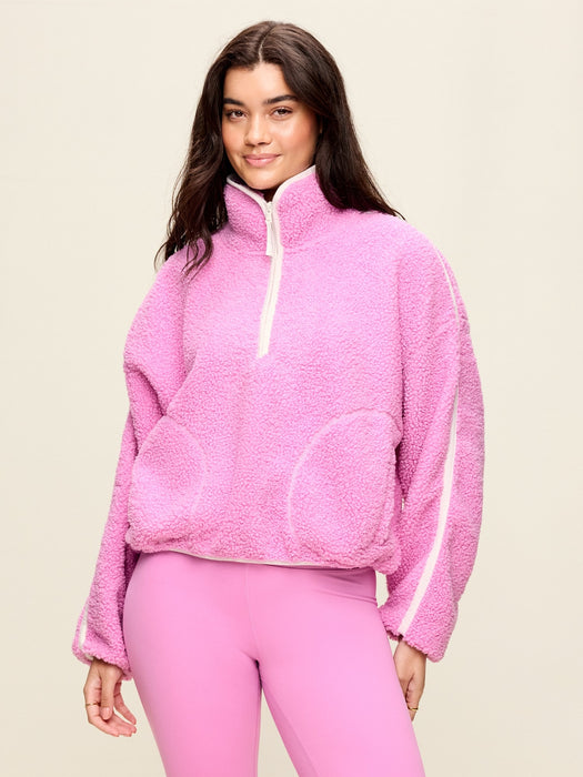 Loose Sherpa Quarter-Zip Pullover