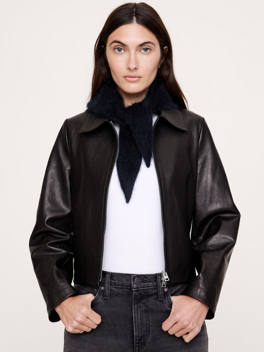 Brushed Wool-Cashmere Triangle Scarf