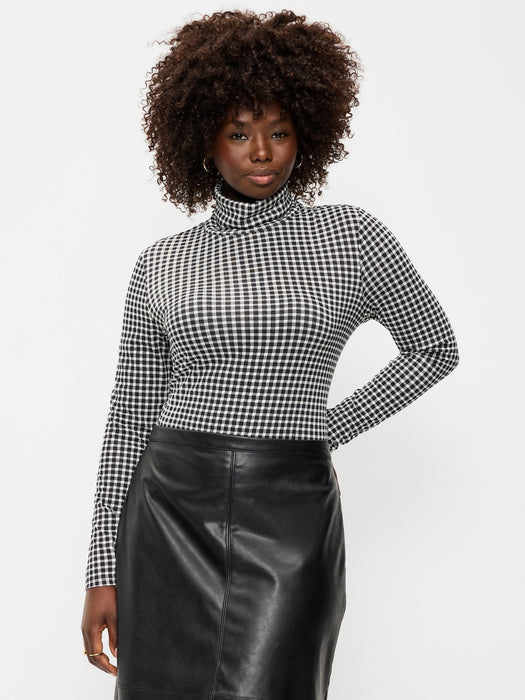 Slim-Fit Printed Turtleneck