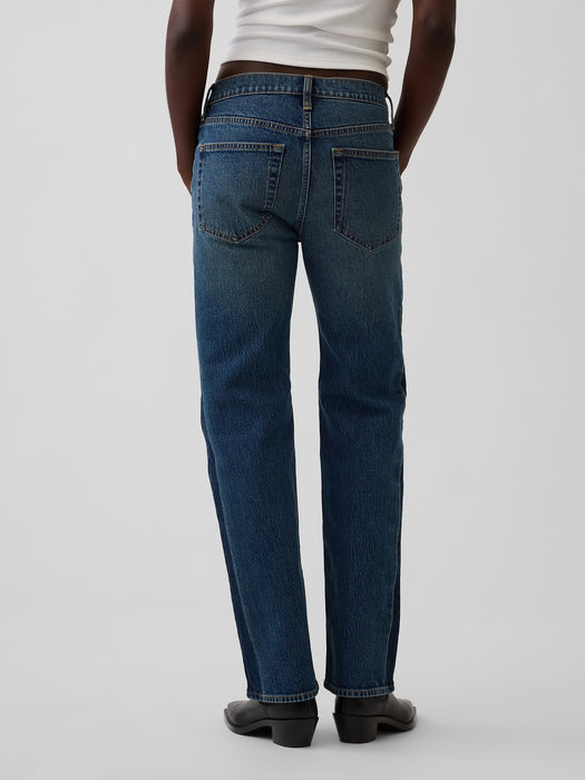 Mid Rise Relaxed Straight Jeans